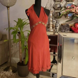 Bcbg Maxazaria silk backless dress size 8